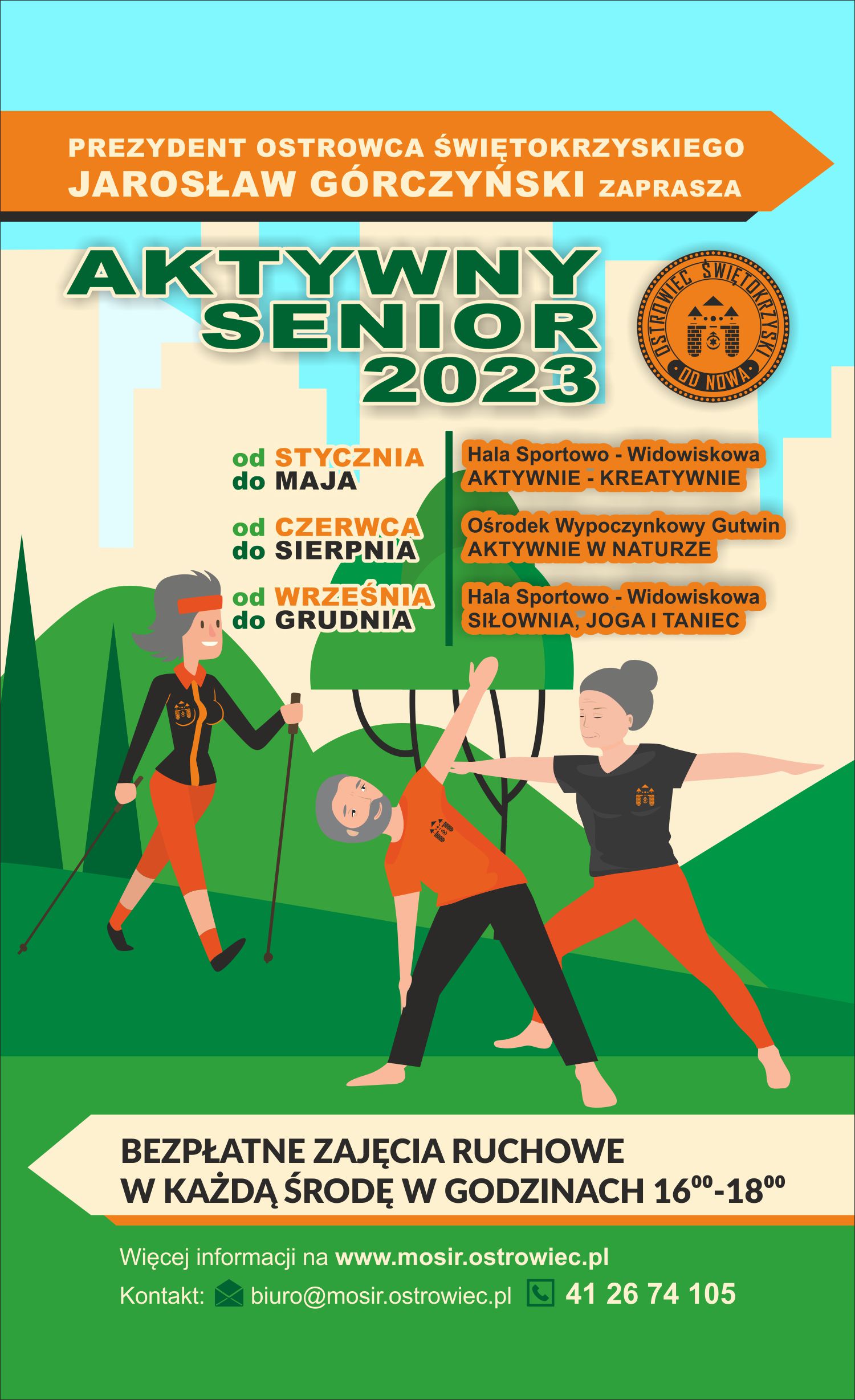 Plakat promujący akcję Aktywny Senior 2023